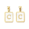 Ion Plating(IP) 304 Stainless Steel Pave Shell Pendants X-STAS-G327-01G-C-1