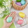 6Pcs 6 Colors Blank Wood Simulation Eggs DIY-FH0005-09-3