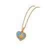 304 Stainless Steel Enamel Pendant Necklaces WG49C4D-03-2