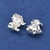 Brass Micro Pave Clear Cubic Zirconia Beads KK-B172-15S-2