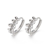 Brass Clear Cubic Zirconia Hoop Earrings EJEW-Q014-24P-2