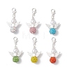 6Pcs Angel Polymer Clay & Crystal Rhinestone Pendant Decorations HJEW-JM04543-1