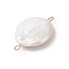 Natural Keshi Pearl Connector Charms PALLOY-JF04188-02-4
