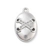 Brass Micro Pave Clear Cubic Zirconia Pendants ZIRC-I067-01F-1