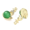 Alloy Rhinestone Pendants FIND-D044-22G-3