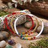 3Pcs Adjustable Chakra Natural & Synthetic Mixed Stone Round Bead Braided Bracelet Sets ZZ4943-8-2