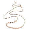 Brass Cable & Flat Sequin Chains Necklaces for Women NJEW-D302-44RG-4