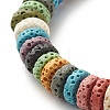 Dyed Natural Lava Rock Disc Beads Stretch Bracelet BJEW-JB07120-5