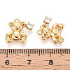 Brass Micro Pave Clear Cubic Zirconia Pendants KK-T078-02G-05-3