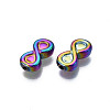 Rack Plating Rainbow Color Alloy Beads PALLOY-S180-332-3