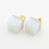 Natural & Synthetic Mixed Stone Cube Pendants G-J291-M-2