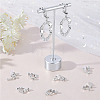 12Pcs Brass & Crystal Rhinestone Clip-on Earring Findings KK-BBC0028-19-4