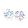 Transparent Acrylic Flower Bead Caps X-MACR-C009-13-2