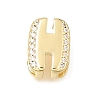 Brass Micro Pave Clear Cubic Zirconia Initial Spacer Bars KK-E802-34G-H-1