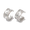 Ring with Leaf Brass Micro Pave Cubic Zirconia Cuff Earrings for Women EJEW-P281-07P-1