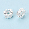 925 Sterling Silver Clear Cubic Zirconia Spacer Beads STER-N016-118S-1