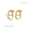 Oval 304 Stainless Steel Stud Earrings UI7518-1-3