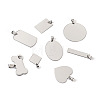32Pcs 8 Style 201 Stainless Steel Stamping Blank Tag Pendants STAS-CW0001-10-3