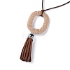 Korean Waxed Polyester Cord Pendants Necklaces NJEW-JN02328-01-2