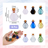 18Pcs 9 Colors Hexagon Dollhouse Miniature Glass Cork Bottles Ornament AJEW-DC0001-11-2