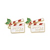 Christmas Theme Rack Plating Alloy Enamel Pendants X-PALLOY-O109-36LG-2