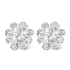 304 Stainless Steel Flower Stud Earrings EJEW-D281-18S-1