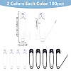 200Pcs 2 Colors Spray Painted Iron Safety Pins IFIN-AR0001-46-2