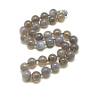 Natural Grey Agate Beaded Necklaces NJEW-S405-17-1