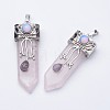 Natural Rose Quartz Big Pointed Pendants G-F340-05E-1