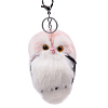 Imitation Rabbit Fur Owl Pendant Keychain ANIM-PW0003-053I-1