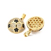 Rack Plating Brass Micro Pave Cubic Zirconia Pendants KK-P277-05G-2