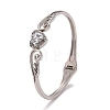 Crystal Rhinestone Double Wing with Heart Cuff Bangle STAS-D165-04P-1