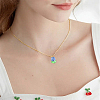10Pcs Glass Pendants PALLOY-YW00063-01-6
