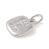 Rack Plating Brass Micro Pave CLear Cubic Zirconia Charms KK-E110-14P-E-2