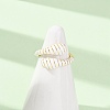 Brass Enamel Cuff Open Rings for Women RJEW-A098-01G-03-2