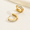 Elegant Geometric Diamond Earrings with 18K Gold Plating for Women SM9504-1