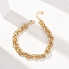 Hammered 304 Stainless Steel Double Ring Link Chains Bracelets for Women BJEW-G780-06G-01-2
