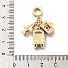 Rack Plating Brass Clear Cubic Zirconia European Dangle Charms KK-Q017-36G-3