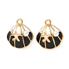 304 Stainless Steel Enamel with ABS Iimitation Pearl Pendants STAS-Z193-07G-2
