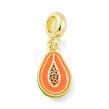 Brass Enamel Fruit European Dangle Charms X-KK-Z090-08G-09-1