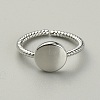 Brass Flat Round Open Cuff Ring RJEW-WH0004-25P-2