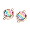 CCB Plastic Frame with Polymer Clay Rainbow Beads Links Connector Charms KK-D103-08C-RG-2