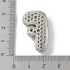 Rack Plating Brass Micro Pave Clear Cubic Zirconia Pendants ZIRC-U002-P-F-3