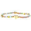 Summer Stainless Steel Heart Alphabet Colorful Glass Seed Beaded Stretch Bracelets for Women JV8929-51-1
