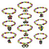 10Pcs Carnival Acrylic & Glass Pearl Bead Bracelets BJEW-CA00004-1