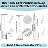 6Pcs 3 Styles 925 Sterling Silver Twisted Extender Chains STER-BBC0009-88-2