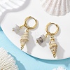 Brass Shell Shape Hoop Earrings EJEW-JE06747-01-1