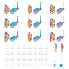 40Pcs Rainbow Color 304 Stainless Steel Stud Earring Findings EJEW-AR0001-02-1