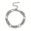 304 Stainless Steel Oval & Knot Link Bracelets for Men Women BJEW-G725-02P-1