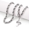 6MM 304 Stainless Steel Textured Rope Chain Necklaces for Men NJEW-N062-01P-1